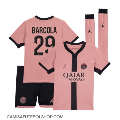 Camisa de time de futebol Paris Saint-Germain Bradley Barcola #29 Replicas 3º Equipamento Infantil 2024-25 Manga Curta (+ Calças curtas)